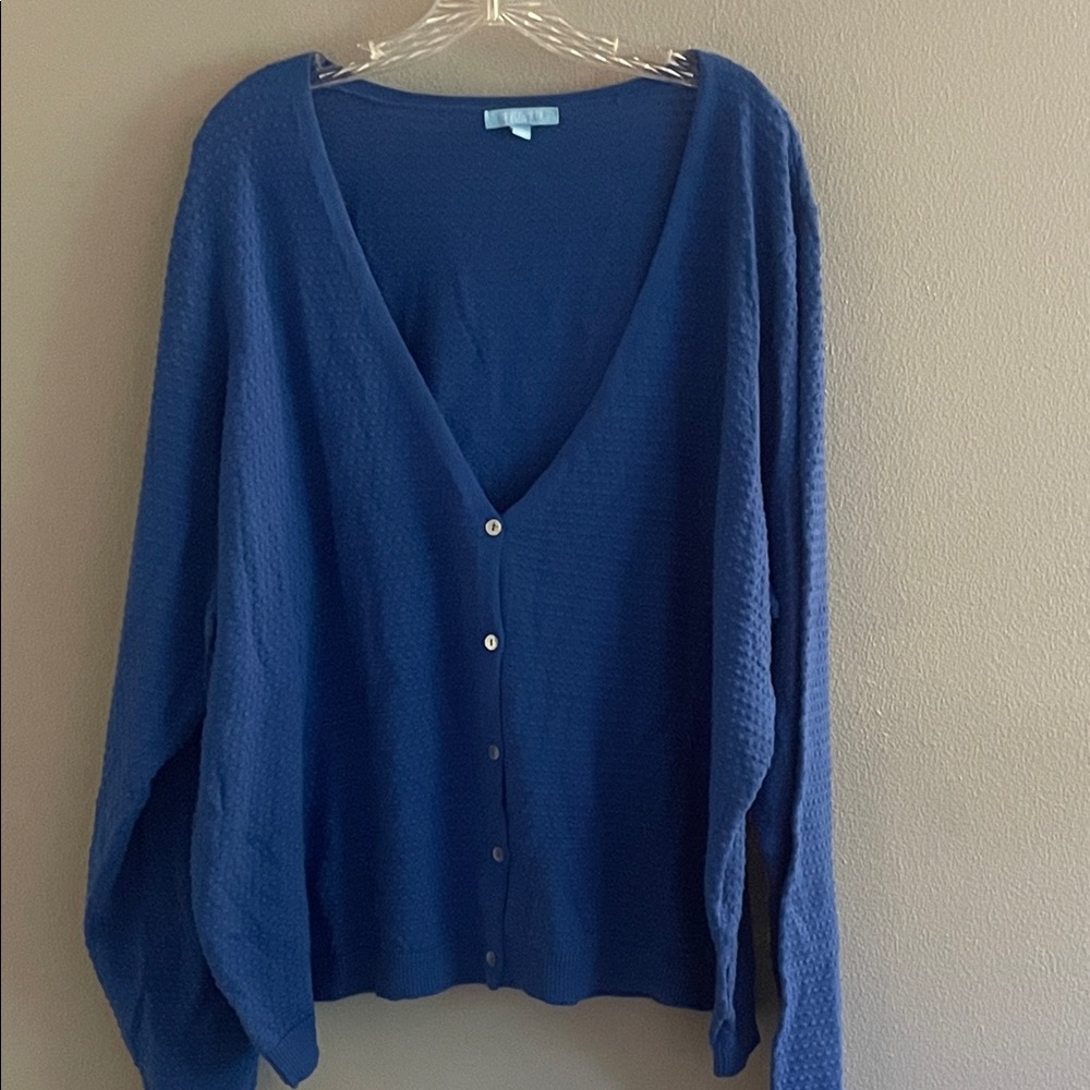 Draper‎ James Blue Cardigan Sweater Size 3X